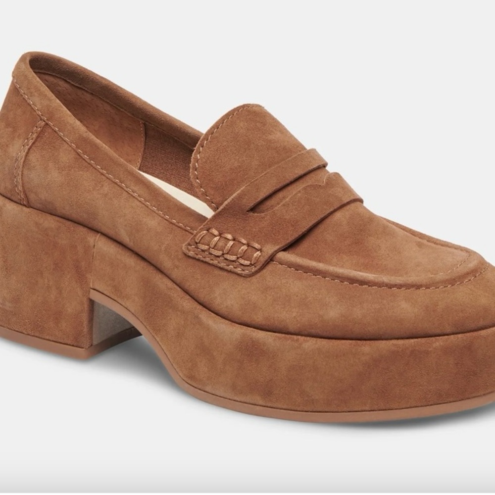 Dolce Vita Brown Suede Platform Loafers